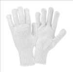 West Chester K708SKBSW White on White PVC Dotted Both Sides String Knit Gloves
